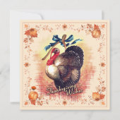 Thanksgiving Turkey Wishes 招待状 (正面)