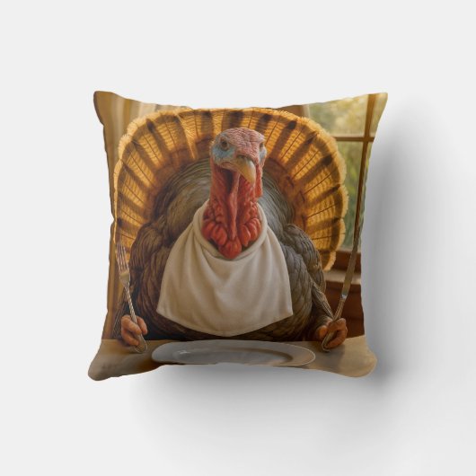 Thanksgiving Turkey With Knife and Fork クッション (裏面)