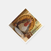 Thanksgiving Turkey With Knife and Fork スタンダードカクテルナプキン (角)