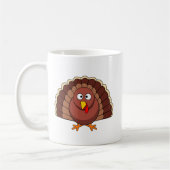 Thanksgiving Turkey With Pumpkin Cartoon コーヒーマグカップ (左)
