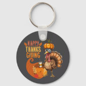 Thanksgiving Turkey with Pumpkin Hat キーホルダー (裏面)