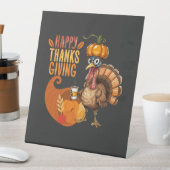 Thanksgiving Turkey with Pumpkin Hat 台座サイン (インサイチュ)
