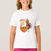 Thanksgiving Turkey with Pumpkin Hat Tシャツ (正面)