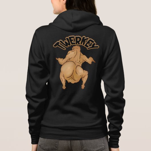 Thanksgiving Twerkey Adult Full-Zip Hoodie パーカ (裏面)