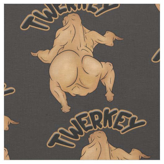 Thanksgiving Twerkey Fabric ファブリック (クローズアップ)
