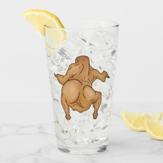 Thanksgiving Twerkey Glass Cup タンブラーグラス (アイス正面)