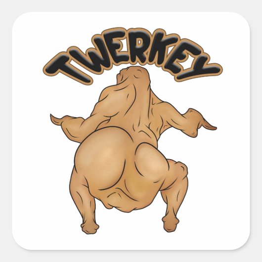 Thanksgiving Twerkey Sticker スクエアシール (正面)