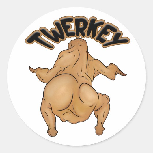 Thanksgiving Twerkey Sticker ラウンドシール (正面)