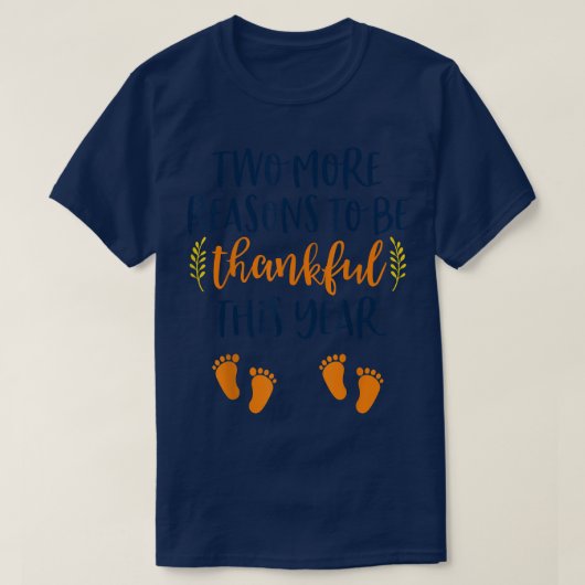 Thanksgiving Twin Pregnancy Announcement  Baby Rev Tシャツ (デザイン正面)