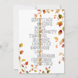 Thanksgiving Typography of Gratitude and Joy  シーズンカード
