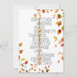Thanksgiving Typography of Gratitude and Joy  シーズンカード