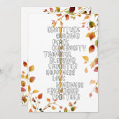 Thanksgiving Typography of Gratitude and Joy シーズンカード (正面/裏面)