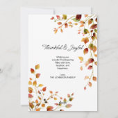 Thanksgiving Typography of Gratitude and Joy シーズンカード (裏面)