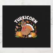 Thanksgiving Unicorn Turkicorn Unicorn Long Sleeve スパークリングワインラベル (シングルラベル)
