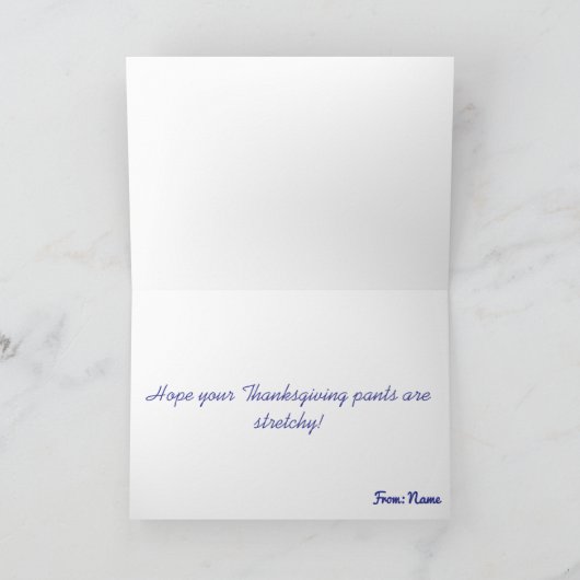 Thanksgiving Vegetable House カード (内部)