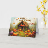 Thanksgiving Vegetable House カード (黄色い花)