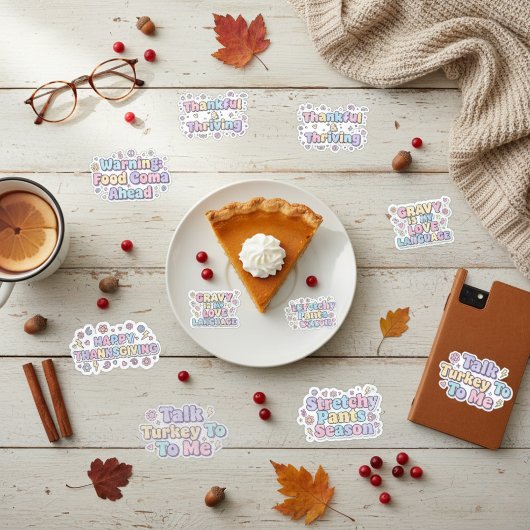 Thanksgiving Vibes Pastel Sticker Packs シール