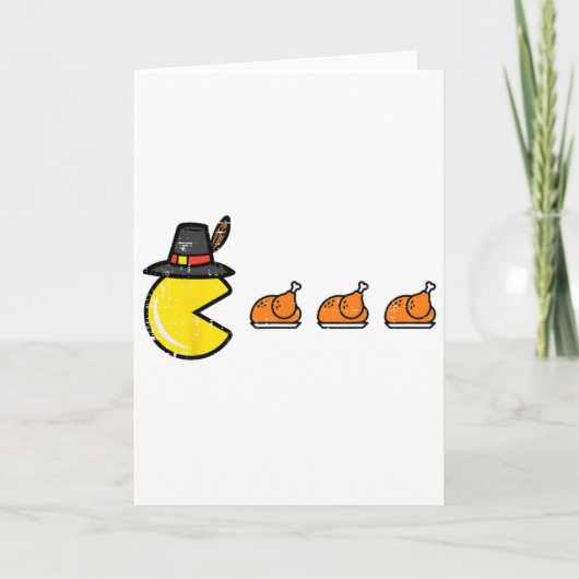 Thanksgiving Video Game Eating Turkey Gamer Men Wo カード (正面)