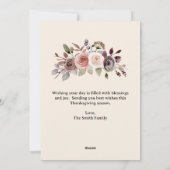 Thanksgiving Watercolor Burgundy Roses Flat シーズンカード (裏面)