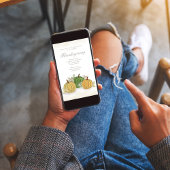 Thanksgiving Watercolor Gourds Custom 招待状