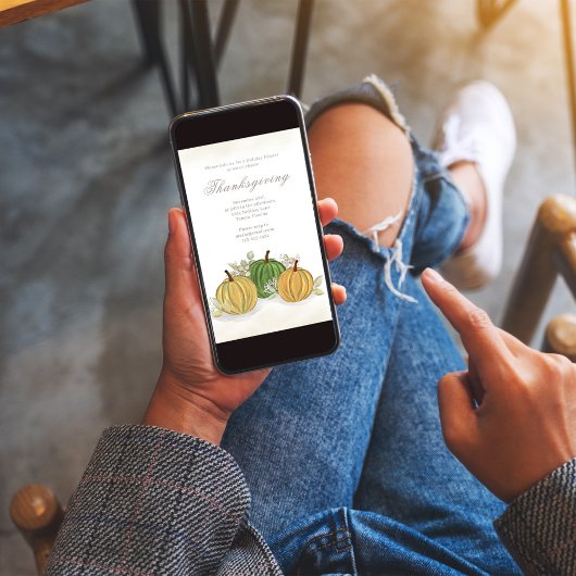 Thanksgiving Watercolor Gourds Custom 招待状