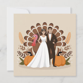 Thanksgiving Wedding Illustration Autumn Harvest 招待状
