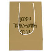 Thanksgiving Wheat Bundles Tied With Plaid Ribbon ミディアムペーパーバッグ (裏面)