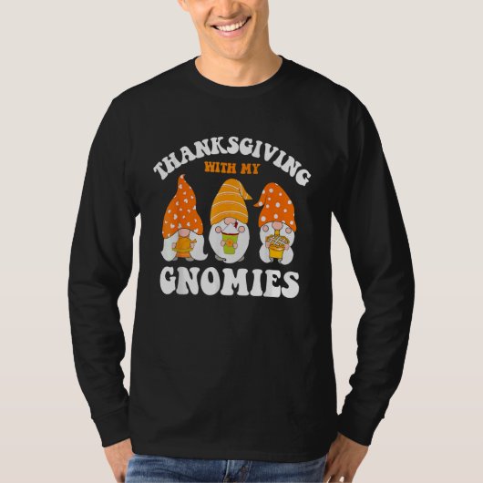 Thanksgiving Whit My Gnomies Cute Fall Gnomes Boy  Tシャツ (正面)