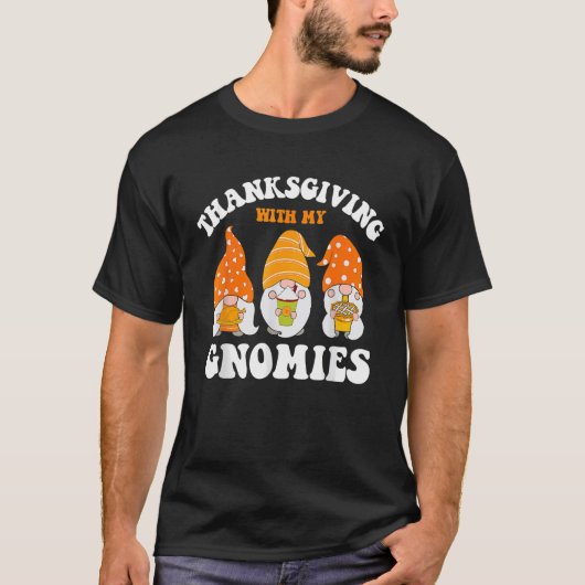 Thanksgiving Whit My Gnomies Cute Fall Gnomes Boy  Tシャツ (正面)