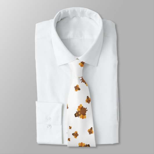 Thanksgiving white BG Turkey Neck Tie ネクタイ (タイ)
