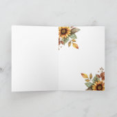 Thanksgiving Wishes Pumpkin & Sunflower Card カード (内部)