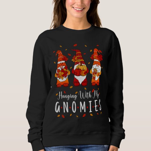 Thanksgiving With My Gnomies Fall  Autumn Gnome スウェットシャツ (正面)