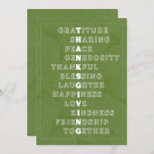  Thanksgiving Word Art in Various Colors シーズンカード (正面/裏面)