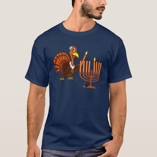 Thanksgivukkahのカスタマイズ可能なTシャツ Tシャツ (正面)
