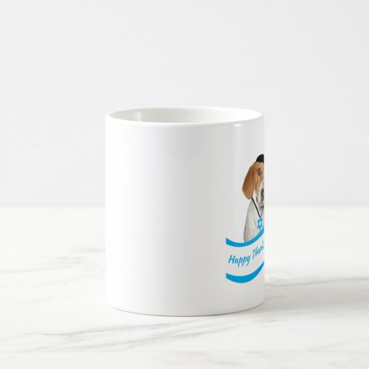 ThanksgivukkahのマグのYamakaのおもしろいなハウンドドッグ コーヒーマグカップ (中央)