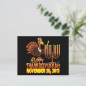 Thanksgivukkahの幸せな郵便はがき シーズンポストカード (スタンド正面)