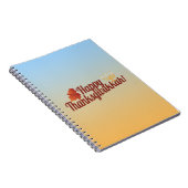 Thanksgivukkahの幸せな（ユダヤ教）メノラーか葉 ノートブック (右側)