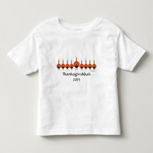 Thanksgivukkahの幼児のTシャツ トドラーTシャツ