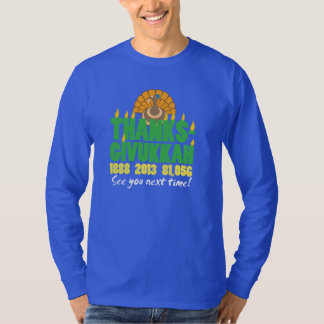 Thanksgivukkahの長い袖のワイシャツ Tシャツ