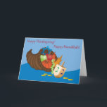 Thanksgivukkahカード(感謝祭およびハヌカー) 4 シーズンカード<br><div class="desc">ハヌカーのdreidelおよびgeltが付いている感謝祭のコルヌコピア!  2013年にユダヤ人の友人に-感謝祭およびハヌカーの寿命の重複で一度送るべき完全なカード印が付いていること!</div>