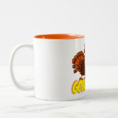 ThanksgivukkahトルコはTovのマグをがつがつむさぼります ツートーンマグカップ (左)