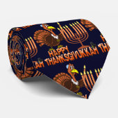 Thanksgivukkah幸せなThankgivingハヌカーのタイ ネクタイ (ロール)