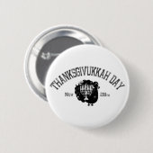 Thanksgivukkah日のトルコの動揺してな(ユダヤ教)メノラー 缶バッジ (正面&裏面)
