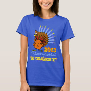 Thanksgivukkah 2013年はTシャツ"の"あなたのMenurkeyを得ます Tシャツ