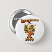 Thanksgivukkah Hannukahの感謝祭のギフトのユーモアa 缶バッジ (正面&裏面)