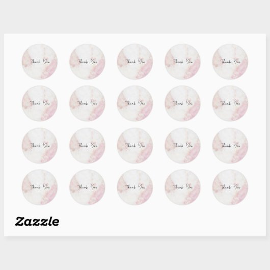 ThankYou Sticker - Pink Marble ラウンドシール (シート)
