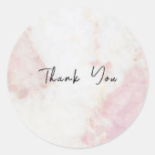 ThankYou Sticker - Pink Marble ラウンドシール (正面)
