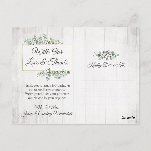 Thanuthern Cotton 3Photo 結婚'sありがとう ポストカード (裏面)