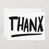 THANX粗いブラシストロークありがとうカスタム ポストカード (正面/裏面)