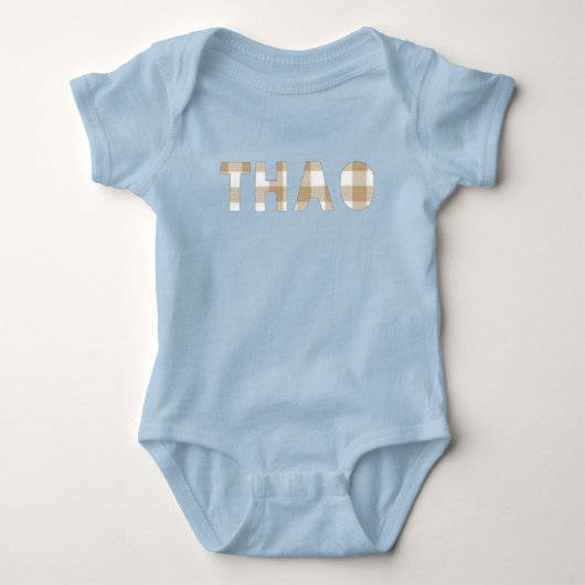 Thao Hmong Last Name Plaid Family Matching Shirt ベビーボディスーツ (正面)